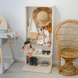 Plywood prateleira para armário infantil, guarda-roupas montessori, mobiliário para bebês, simples, armário, guarda-roupa