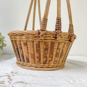 <b>Small</b> Rattan and Bamboo <b>Basket</b> Vintage Bohemian Storage <b>Basket</b> Natural Handmade Woven Decor Vietnam - Product Image 4