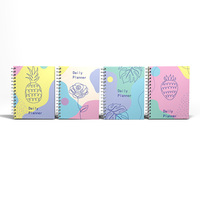 Carnet de notes A5 à spirale avec couverture rigide, design personnalisé, papier lisse, planificateur quotidien et hebdomadaire pour l'école et l'université