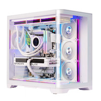 Gabinete de PC de Torre Completa de Acero con Diseño de Acuario y Vista al Mar, Panel de Vidrio, Factor de Forma ATX, Gabinete para Computadora de Juegos con Iluminación RGB