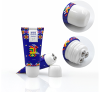 Tubes cosmétiques PE personnalisés de 50 ml à triple bille roulante, tubes vides pour crème contour des yeux, emballages de soins de la peau imprimés en sérigraphie