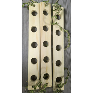 Soporte para tubos de ensayo de madera maciza de Paulownia y pino de 35,5 x 5 x 1,5 cm con orificios para uso en laboratorio - Product Image 1
