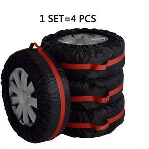Accessoires - Ensemble de 4 housses universelles pour pneus de voiture, pour l'été et l'hiver, en polyester, pour protéger les pneus et les roues, sacs de rangement - Product Image 1