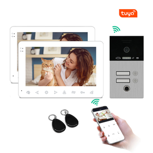 Tuya Wifi vân tay video Cửa Điện thoại Nhà Thông Minh <span class=keywords><strong>intercom</strong></span> chuông cửa Video điện thoại cho 2 gia đình với thẻ và dấu vân tay - Product Image 2