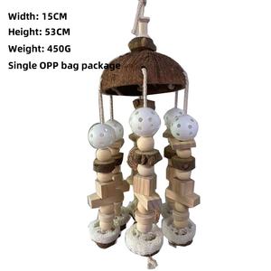 Jouets perroquet rongeur bûche en bois de noix de coco moyen grand perroquet jouets à mâcher - Product Image 6