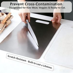 Planche à découper double face en titane pur, de qualité alimentaire, anti-germes, personnalisable en gros pour la cuisine - Product Image 2