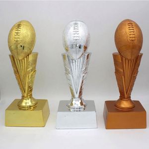 Customized Polyresin Gold Soccer Ball Trophy Cup Custom Award Football <b>Large</b> Gold Resin Trophy for Sale - Product Image 2