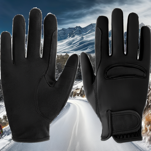 Wholesale Men's Winter Cycling Gloves Full Finger Windproof Anti-Slip Palm Touchscreen Waterproof Fleece Lined Drawstring - Product Image 2
