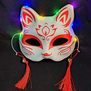 Máscara LED <span class=keywords><strong>de</strong></span> zorro <span class=keywords><strong>de</strong></span> media cara con luces intermitentes para fiestas, accesorio luminoso <span class=keywords><strong>de</strong></span> anime para la noche oscura, decoración para Halloween, Nochevieja y Día <span class=keywords><strong>de</strong></span> los Inocentes - Product Image 5