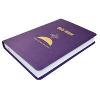 Service d'impression personnalisée de la Sainte Bible avec logo estampé à chaud, couverture souple en cuir PU violet KJV pour les groupes religieux et les livres bibliques