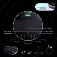 Cámara de Conferencia PTZ 4K Tenveo VL20U con Seguimiento por IA 20X y Altavoz Inalámbrico/BT/USB M5BEX de 5W, 4 Micrófonos y Altavoz con Micrófono de 6M