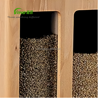 Distributeur de Riz Mural en Bois de Bambou Direct Usine, Organiseur de Cuisine pour Noix, Cacahuètes et Aliments