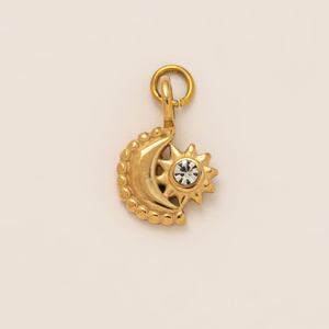 Collier pendentif Daquan Soleil Lune en acier inoxydable, 3mm, à breloques détachées, couleur or 18K, électroplaqué sous vide, pour bricolage - Product Image 5