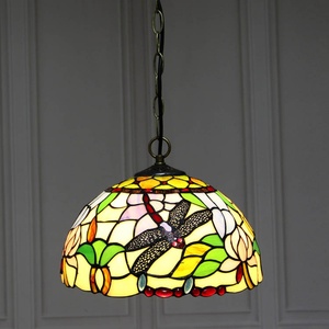 Lámpara Colgante Estilo Tiffany LongHuiJing de 12 Pulgadas, Lámpara Colgante de Vidrio con Diseño de Libélula, con 1 Luz - Product Image 3