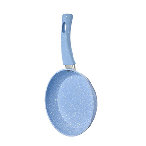Stretch Frying Pan Non-Stick Flat Bottom For Home Use 24Cm Blue Speckled Design - Product Image 4