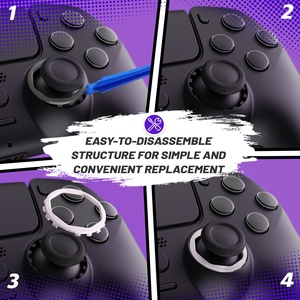 วงแหวนตกแต่งรูปทรงแปดเหลี่ยมสีขาวแบบดีไซน์ใหม่สำหรับ EXtremeRate PS5 Luna รุ่นดีไซน์ใหม่ และสำหรับ PS4 Ghost รุ่นดีไซน์ใหม่ - Product Image 4