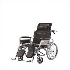 Folding Lightweight Reclining Wheelchair 24 Inch Rear Wheels For Elderly <b>Disabled</b> Mobility Aid - Product Image 5