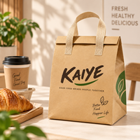 Sac isotherme en kraft imperméable avec doublure en aluminium pour aliments chauds ou froids et pique-niques