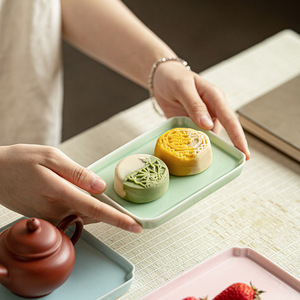 Bandeja rectangular de cerámica china, plato de porcelana para servir frutas, plato para servir té, para mesa de té, hogar, sala de estar, plato para postres - Product Image 3