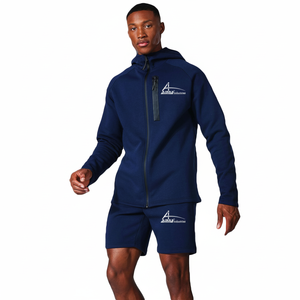 Sweat à capuche avec Double fermeture éclair pour homme, short sweat-shirt, couleur bleu marine, tenue décontractée, offre spéciale, collection 2020 - Product Image 1