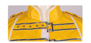 Disfraz de Cosplay de Queen Unisex Inspirado en Freddie Mercury, Chaqueta de Cuero Amarilla, Pantalones, Traje de Carnaval de Halloween, Disfraz de Cantante Principal de Queen - Product Image 6