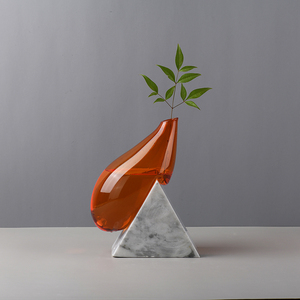 Vaso <span class=keywords><strong>in</strong></span> vetro <span class=keywords><strong>in</strong></span> stile giapponese con perfetta combinazione artistica di <span class=keywords><strong>pietra</strong></span> e vetro - Product Image 2
