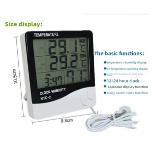 Thermomètre et Hygromètre Électronique North Double Bridge avec Sonde Étanche -<span class=keywords><strong>2</strong></span>°C pour Aquarium, Fonction de Maintien des Données, Affichage Celsius/<span class=keywords><strong>Fahrenheit</strong></span> - Product Image 1