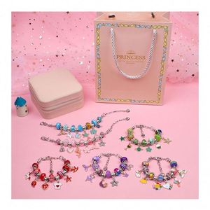 Luxury Women's Titanium Steel Bracelet Crystal Pendant Trendy Stainless Steel <b>Beaded</b> Bracelet Gift Set 66pcs Jewelry Making Toys - Product Image 6