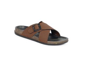 Sandales décontractées marron à brides croisées et boucle pour hommes – Confortables, à bout ouvert, faciles à enfiler, idéales pour l'été - Product Image 2