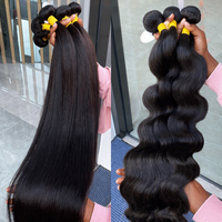 Extension di Capelli Umani Indiani Grezzi, Extension di Capelli Naturali, Capelli Indiani Vergini Non Trattati da Fornitore