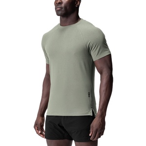 T-shirts de sport pour hommes 95% coton 5% élasthanne, vêtements de fitness de qualité supérieure, logo personnalisé imprimé, vente en gros, impression sérigraphique - Product Image 1