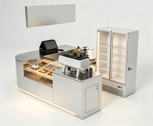 Aménagement de kiosque à café et de boulangerie sur mesure pour les centres commerciaux |   Solution de conception de comptoir de café en acier inoxydable pour la vente au détail - Product Image 2