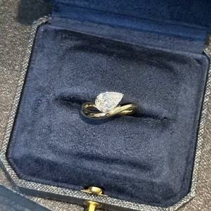 Certificado IGI Pear Cut 1CT Anillo de diamante cultivado en laboratorio 9K 10K 14K 18K Oro Compromiso de lujo Joyería fina Anillo de moda para mujer - Product Image 1