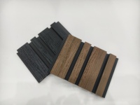Revêtement mural extérieur en composite bois-plastique (WPC) imperméable et ignifuge, à grain de bois 3D en relief, pour clôture et façade décorative