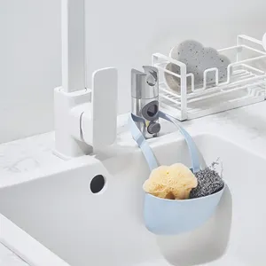 Évier de cuisine Porte-éponge Robinet en silicone Panier suspendu, Drain antimicobien Organisateur de rangement pour gadgets de cuisine