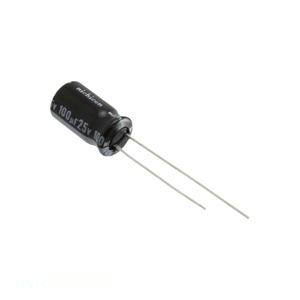 Distribuidor Autorizado UVR1E101MED Condensador de Aluminio 100uF 20% 25V Radial TH de Orificio Pasante 100 uF - Product Image 1