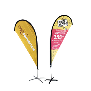Drapeau de <span class=keywords><strong>plage</strong></span> publicitaire extérieur à production rapide avec mât - Product Image 1