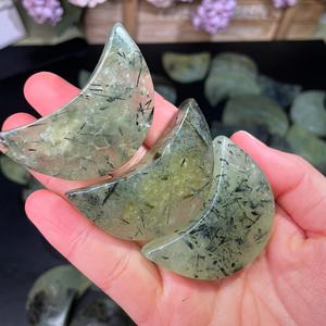 Piedra Natural de Prehnita en Forma de Luna, Cristal Curativo para Reiki, Meditación, Decoración del Hogar, Colección, Regalo Espiritual, Venta al por Mayor - Product Image 4