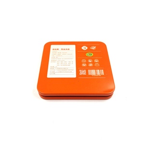 Boîte en fer blanc carrée personnalisée avec impression orange, avec couvercle, pour thé, en promotion en Chine - Product Image 3