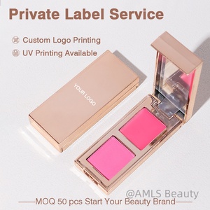 Professional Dual-Texture Waterproof Face Blusher Highly Pigmented Long Lasting Velvet <b>Matte</b> Dewy Glow Hybrid <b>Blush</b> Powder - Product Image 4