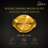 Assiettes de Présentation Modernes Minimalistes en Acier Inoxydable à Double Poignée, Écologiques et Lavables au Lave-Vaisselle, Plateaux pour Steaks pour Restaurants