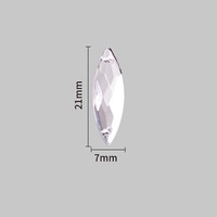 Marquise forme clair acrylique strass taille 7*21MM perles à coudre en vrac pour vêtements chaussures ongles accessoires