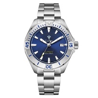 Montre mécanique pour homme personnalisée en acier inoxydable NH35, mouvement entièrement automatique, luminescente, étanche à 100 mètres, saphir
