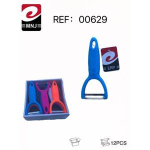 MNJ Peeler Set 3Pcs Colorful Plastic Kitchen Tool For Fruits Vegetables 12Pcs Box Packaging - Product Image 3