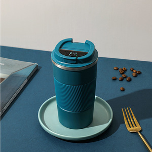 Taza pequeña para café de viaje con tapa a prueba de fugas, taza de vacío reutilizable de acero inoxidable de doble pared para café caliente y frío - Product Image 1
