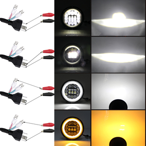 LED de luz de la cabeza DRL señal en ámbar amarillo de cromo de plata negro 75W fuera de la carretera 4WD 12v 24v coche 7 pulgadas ronda Led faro - Product Image 2