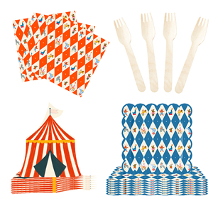 DAMAI - Decoración para Fiestas de Carnaval, Tema de Circo, Platos y Servilletas de Papel para Cumpleaños, Juego con Vasos y Pajitas para 8 Personas - Product Image 3