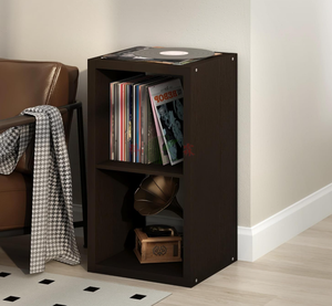 Support de rangement <span class=keywords><strong>pour</strong></span> disques vinyles avec 2 cubes, étagère ouverte extra épaisse <span class=keywords><strong>pour</strong></span> LPs, <span class=keywords><strong>CD</strong></span>, <span class=keywords><strong>DVD</strong></span>, jeux Blu-Ray - Product Image 3