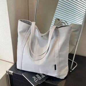Custom Logo Medium Long Eco Friendly Capacity Multi Pocket Canvas Tote Bag Reusable Grocery Shopping Shoulder Cotton Bags - Product Image 2