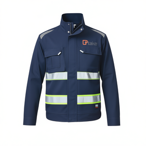 Veste de travail classique Ttake XL bleu marine avec poches haute visibilité - Product Image 2